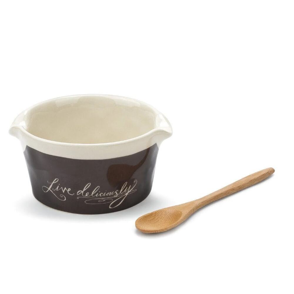 Demdaco Live Deliciously Appetizer Bowl with Spoon 2019 Lori Siebert